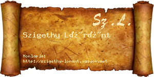 Szigethy Lóránt névjegykártya
