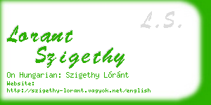 lorant szigethy business card